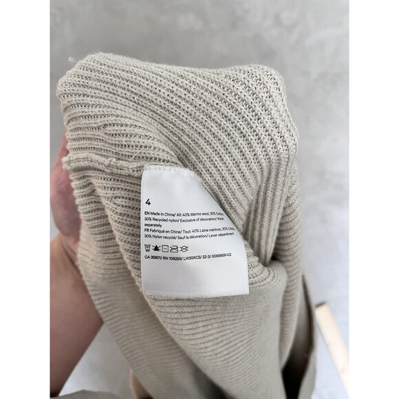 Lululemon 4 Merino Wool-Blend Ribbed Crewneck Sweater Heathered Natural Ivory - Picture 8 of 11